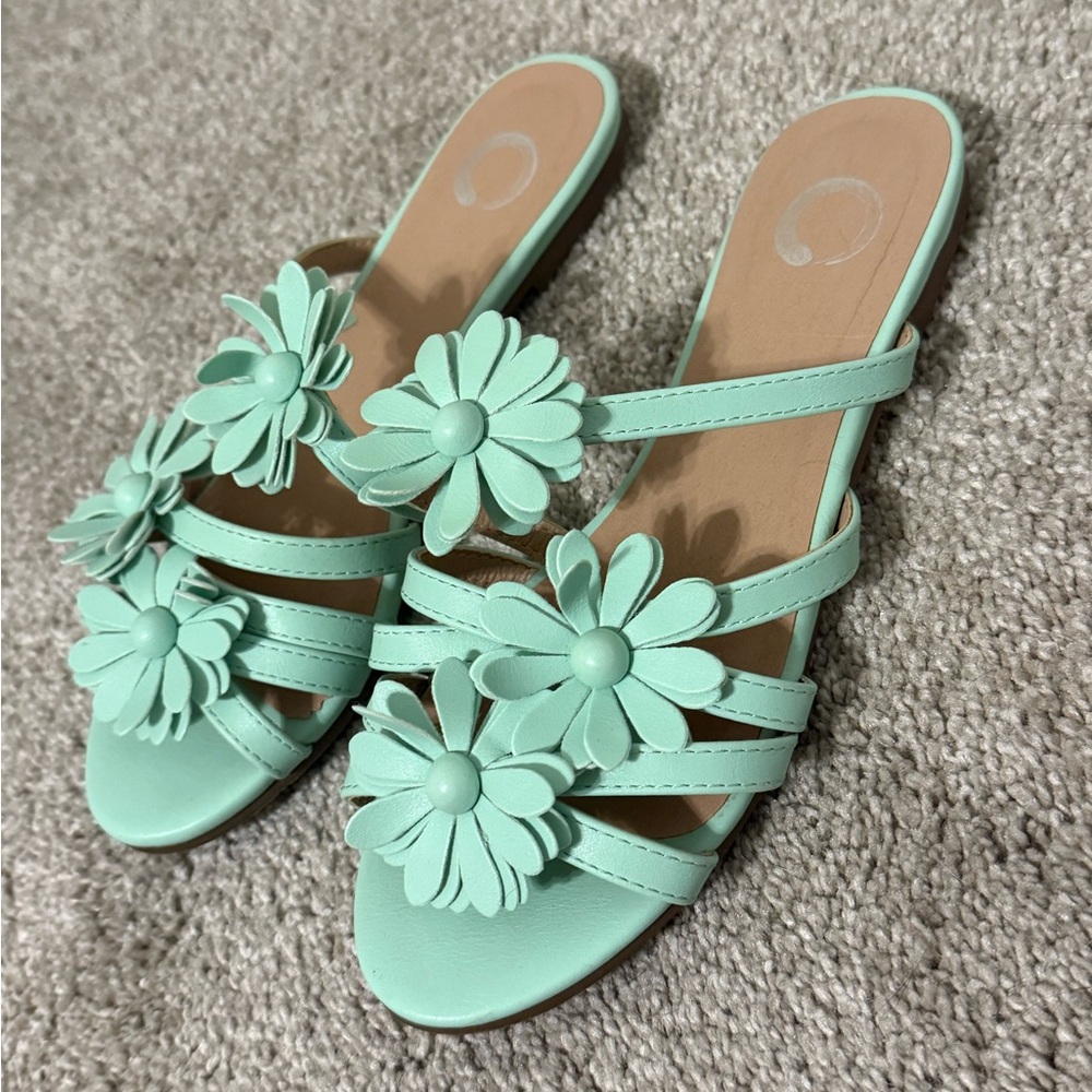 Floral Mint Green Women's Sandals